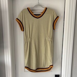 Free People Retro V-Neck Dress with Striped Trim
